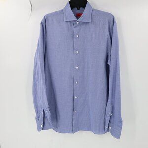 Isaia Dress Shirt Mens 16 41 Cotton Button Up Long Sleeve Made In Italy business